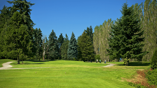 View of golf course green from hole 6
