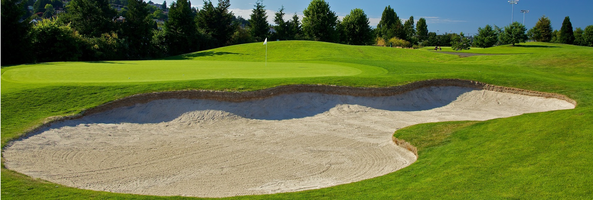 View of bunker on golf course
